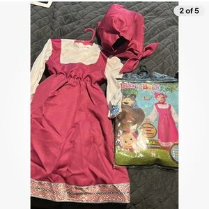 Masha & Bear Dress Headscarf Small 4T 5T Dress-Up Costume Marsha And The Bear